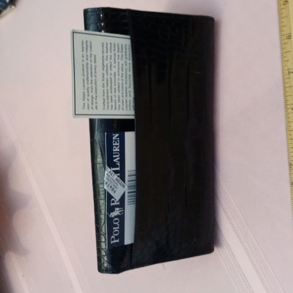 Vintage Polo Ralph Lauren croco embossed leather clutch/makeup bag - Picture 4 of 10